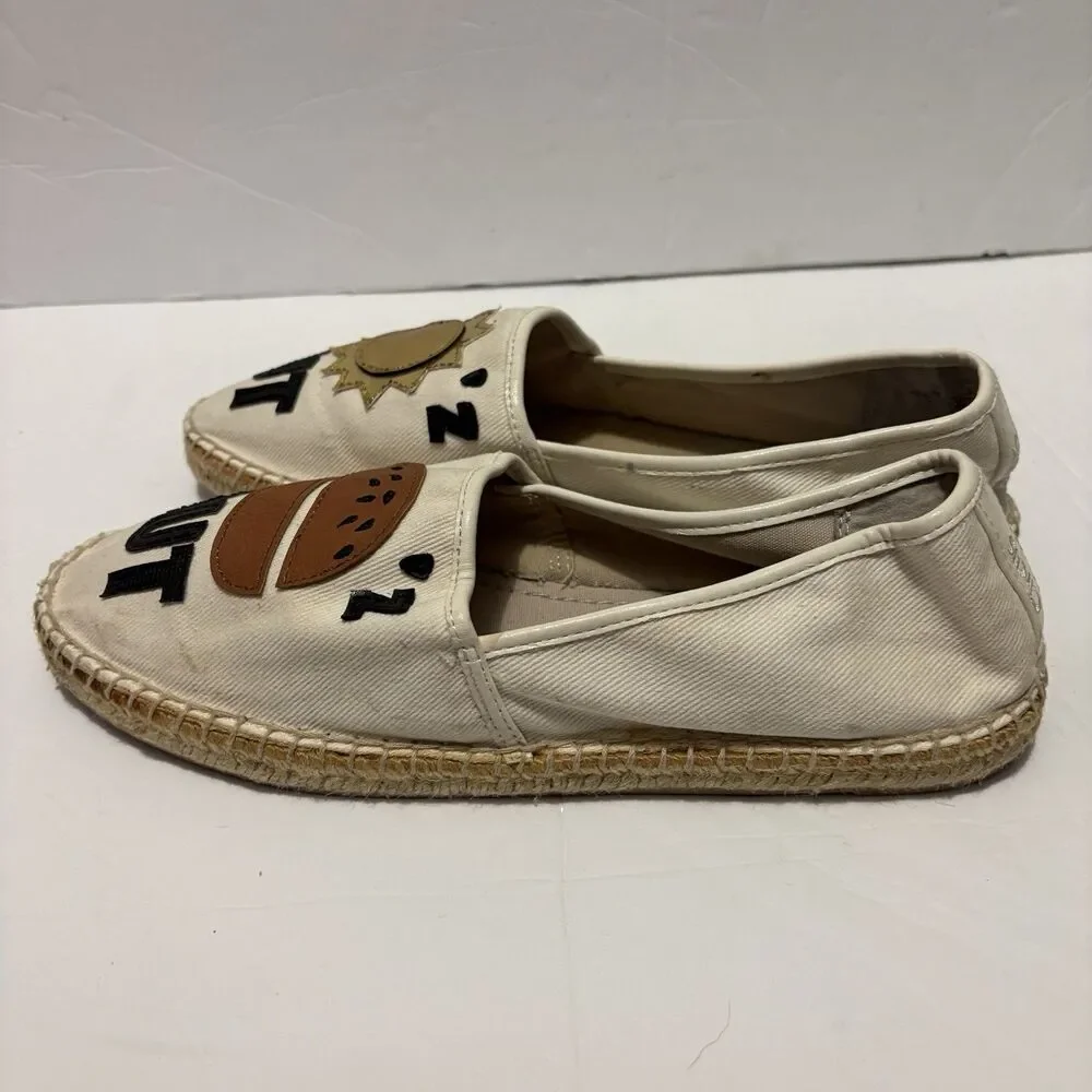 Circus Sam Edelman Ivory Espadrilles Flats Size 9 Suns Out Buns Out Summer Beach